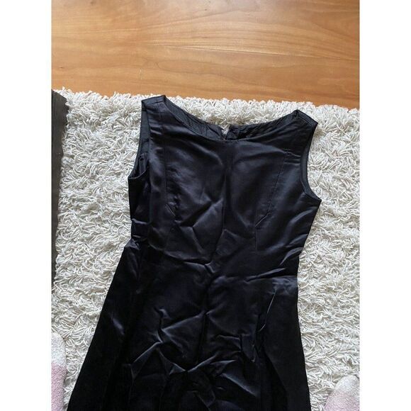Vintage Dress Long Black Silk Full Length Sleeveless Small / Medium - Picture 3 of 10